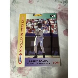 Barry Bonds 1994 KRAFT SINGLES "SUPERSTARS" INSERT #17 SAN FRANCISCO‎ GIANTS!